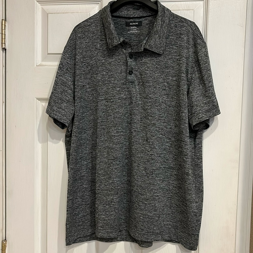 Men’s XL Alfani stretch collared shirt black/gray